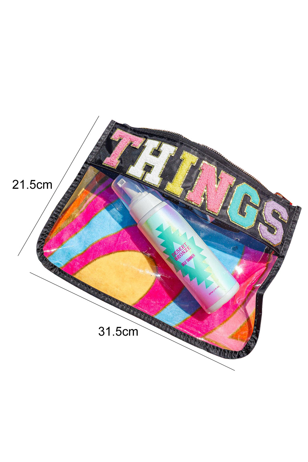 Black THINGS Clear Cosmetic Bag