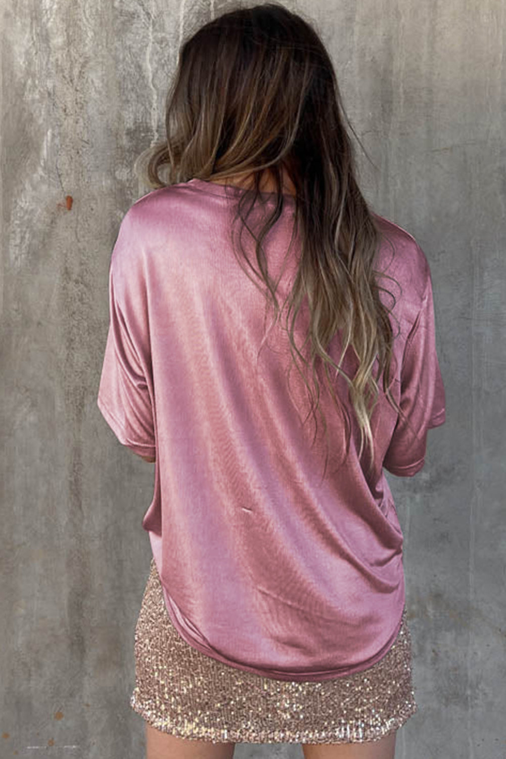 Pink Pocket Loose Fit Tee