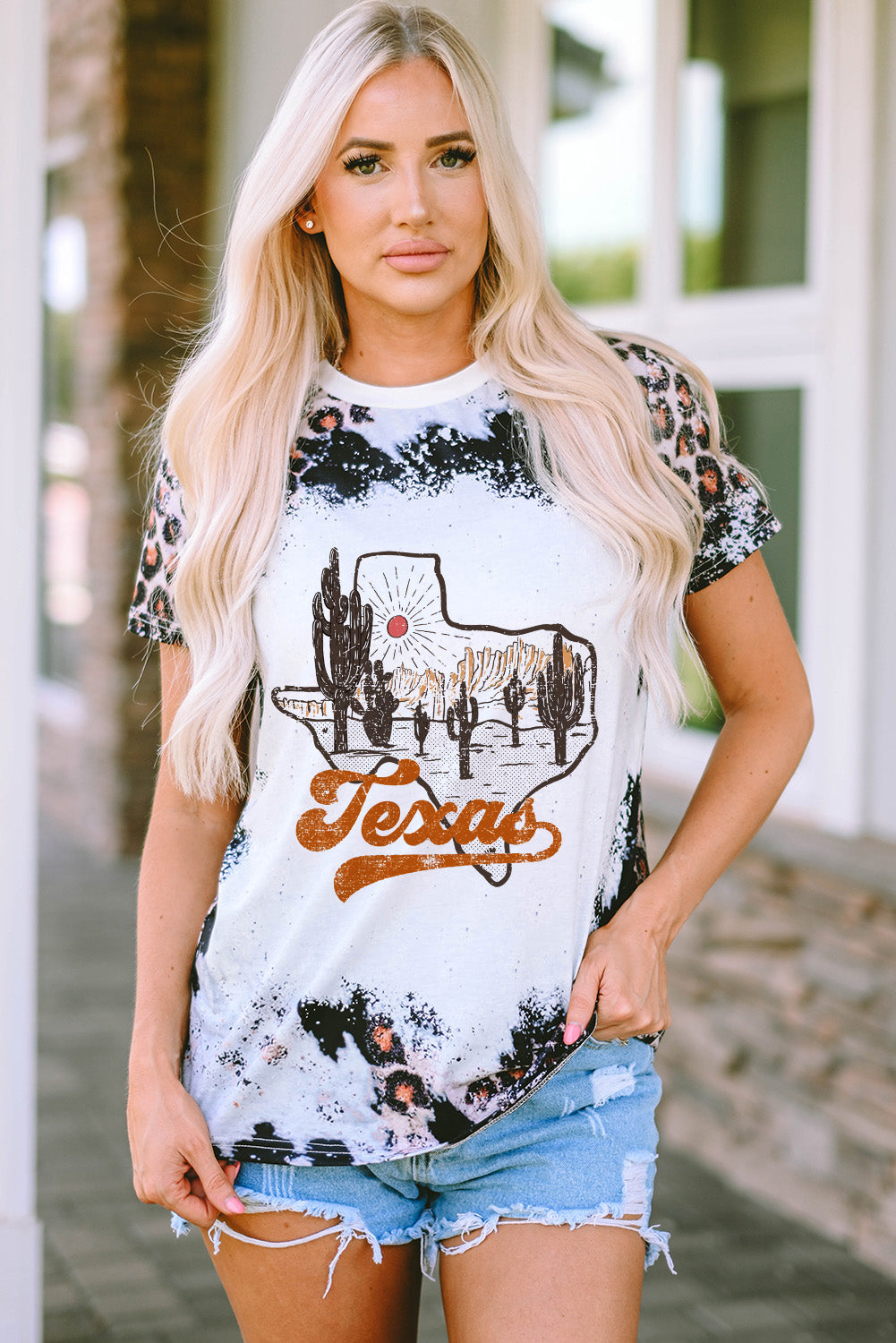 Leopard Texas Sunset Graphic Tee