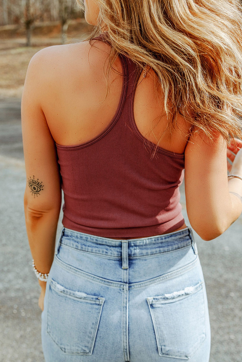 Red Clay Racerback Crop Top