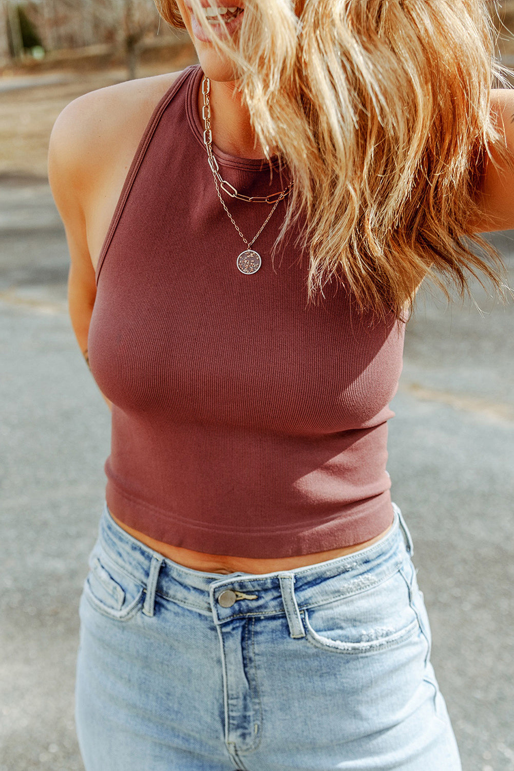 Red Clay Racerback Crop Top