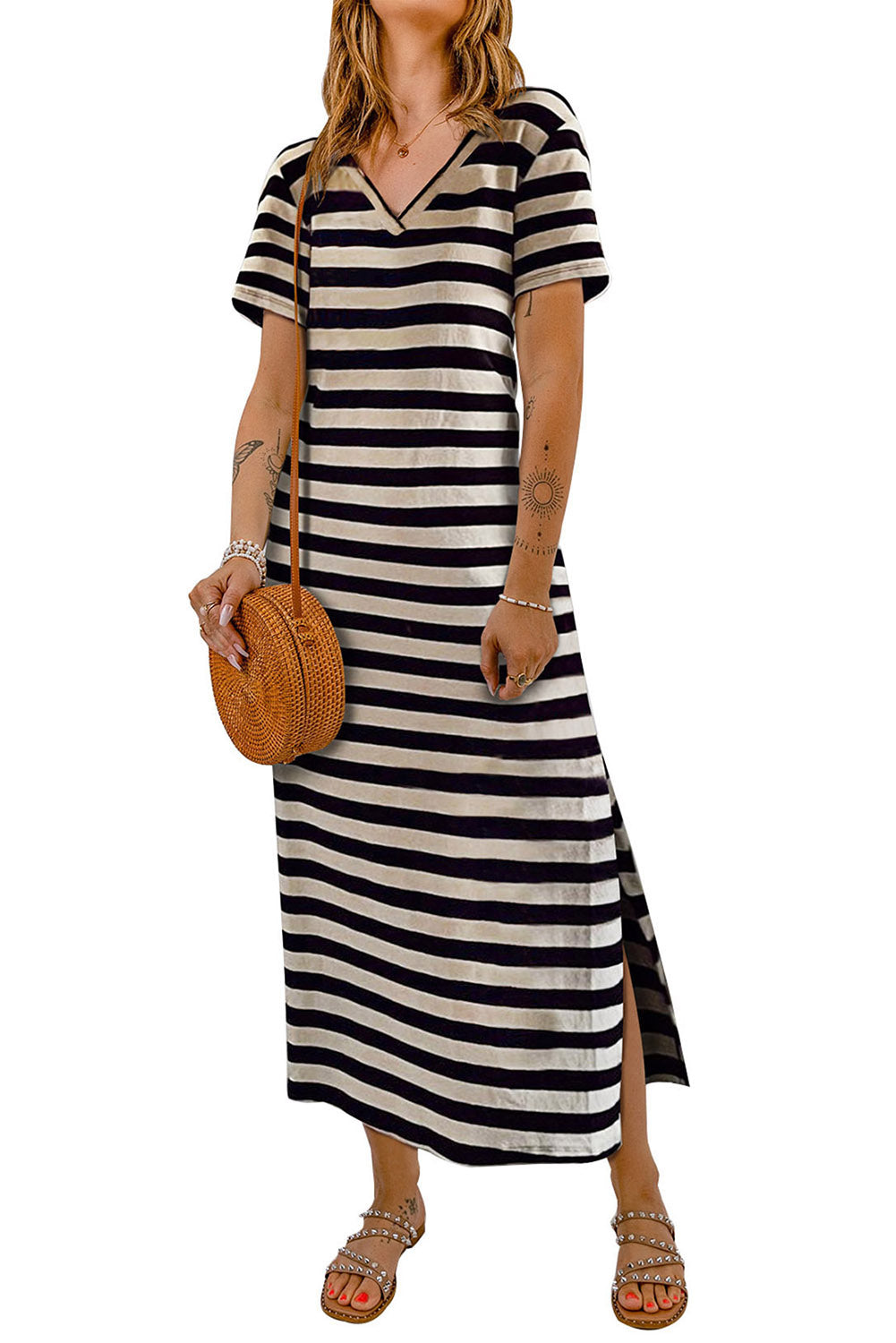 Black Stripe Maxi Dress