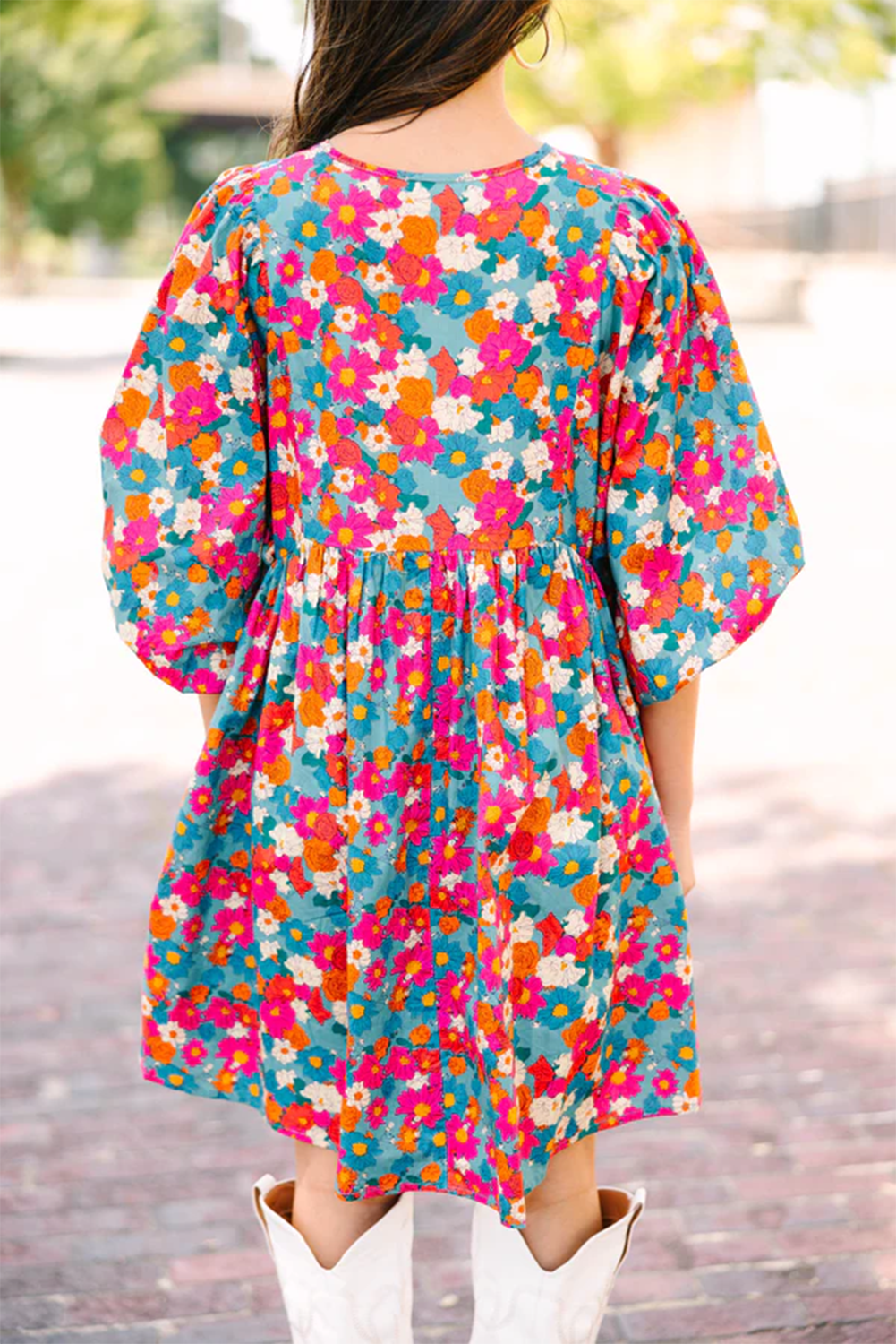 Floral Print Babydoll Dress